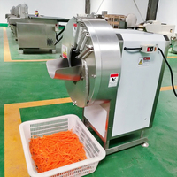 Industriële groentesnijmachine voor gember, aardappel, groene raap, wortel, banaan, 300 kg/uur, geschikt voor het snijden van gember, aardappel en wortel in reepjes.