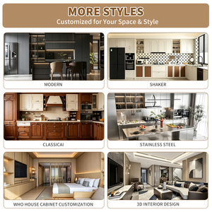 Gabinetes <span class=keywords><strong>de</strong></span> <span class=keywords><strong>Cocina</strong></span> <span class=keywords><strong>de</strong></span> Lujo en MDF y Melamina, Resistentes al Fuego, con Base para Fregadero, Diseño Completo para Apartamentos - Product Image 6