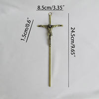 Croix murale en alliage de zinc bronze antique Jésus-Christ pour salon, décoration d'église, crucifix religieux spirituel