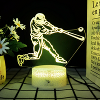 Lampe de chevet LED USB 3D en acrylique personnalisée avec design de basketball, football, volleyball, baseball, cadeau d'activité, lumière de chambre à coucher