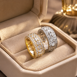 Bague unisexe entièrement pavée pour hommes et femmes, bijou de doigt tendance, unique et stylé - Product Image 4