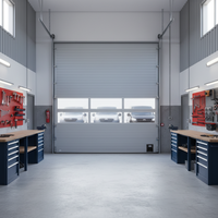 Porte de garage sectionnelle verticale automatique en acier, résistante au vent, pour usage commercial et industriel