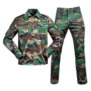 Polyester/cotton woodland camouflage color tactical uniform JY28 suit for outdoor sports clothes