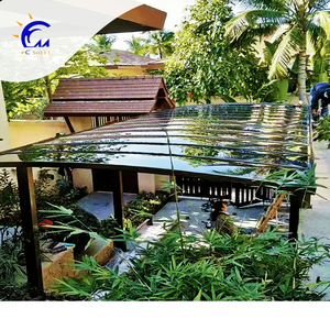 <span class=keywords><strong>Tettoia</strong></span> per Auto con Telaio in Alluminio a <span class=keywords><strong>Sbalzo</strong></span>, Pannelli in Policarbonato, Copertura con Grondaia Integrata - Product Image 5