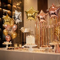50 ballons étoiles en mylar métallisé de 18 pouces, auto-scellants, gonflables à l'hélium, couleur unie, 5 branches, pour mariage et fête