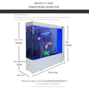 Aquarium écologique rectangulaire simple ultra-clair personnalisable, grand aquarium intégré sans changement d'eau pour le salon - Product Image 4