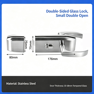 Cerradura para Puerta de Vidrio de Borde Estrecho, Resistente a la Corrosión, Cerradura de Doble Cara para Puerta de Vidrio, Cerradura Antirrobo para Puerta de Vidrio Comercial - Product Image 4