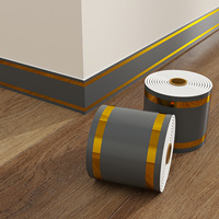 Rodapié Autoadhesivo de PVC Impermeable para Pared, Cubierta de Borde de Suelo, Tira Decorativa para Juntas de Azulejos, Estilo Moderno para Dormitorio