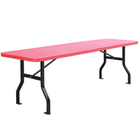Table de pique-nique moderne en acier pour l'extérieur, idéale pour les restaurants, les parcs et les camping-cars – Table à manger haute en métal pour usage commercial