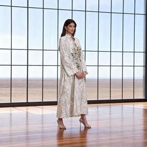 Robe Abaya en Polyester Personnalisée avec Strass Thermocollants, Luxe et Élégante, pour Soirées et Cérémonies, pour Femmes Musulmanes - Product Image 2