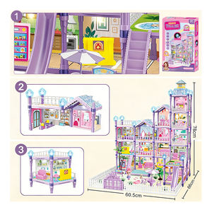 Casas de muñecas grandes de juguete para niñas, mansión, castillo, villa, muebles, balcón, piscina, juego de simulación, regalo - Product Image 5