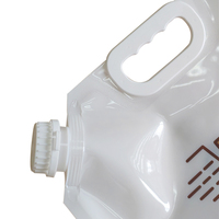 Sac d'eau pliable en PE 3L/5L, pochette souple verticale avec bec verseur et robinet, emballage jetable de qualité alimentaire pour café et eau minérale