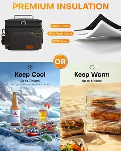 Lonchera Aislada para Hombres y Mujeres - Bolsa Térmica a Prueba de Fugas con 4 Bolsillos y Correa Ajustable, Ideal para el Trabajo - Product Image 2