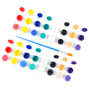 Ensemble de peinture acrylique miniature réutilisable de 12 couleurs, pots non toxiques avec 2 pinceaux, fournitures de peinture écologiques pour papier/<span class=keywords><strong>toile</strong></span>/verre - Product Image 1