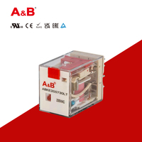 Relais électromagnétique miniature A&B ABKE2C0730LT DPDT 8 broches, bobine 230VAC, relais de contrôle industriel avec LED