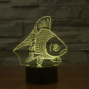 Nouveauté <span class=keywords><strong>poisson</strong></span> <span class=keywords><strong>rouge</strong></span> créatif 3d tactile Usb Led veilleuse acrylique chevet 3d luminaires Usb Led batterie externe enfants <span class=keywords><strong>lampe</strong></span> - Product Image 1
