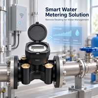 Meter Air Ultrasonik Empat Saluran Pintar DN50-DN200 Pipa Baja Cor IoT NB-IoT 4G Pembacaan Jarak Jauh Digital Flowmeter