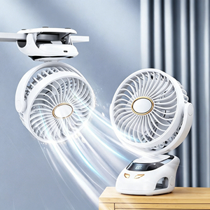 Mini Usb Rechargeable Cooling 5 Speeds Digital Display Low Noise Silent Clip on Desk <b>Table</b> Fan With Led Night Light & Aroma - Product Image 1