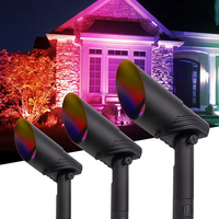 Projecteur d'extérieur RVB Wi-Fi Bluetooth à faisceau réglable, contrôle intelligent Tuya, basse tension, pour aménagement paysager, jardin, villa, pelouse et arbres