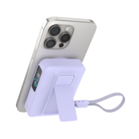 SICI QI2.0 CCC 15W PD 10000mAh Pengisian Daya Nirkabel Magnetik Tipe-C 2-in-1 Kabel Power Bank Portabel Layar Cerdas TFT