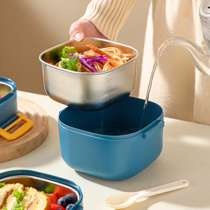 <b>Lunch</b> <b>Box</b> Plastic Rectangle With Lid For Adults Office Student Use Microwave Safe - Product Image 3