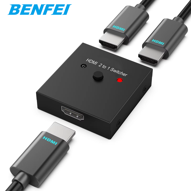 Customize HD MI Switch 4K 60Hz Bi-Directional 2 Input 1 Output DC Output Supports 4K 3D HD 1080P for Laptop