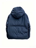 Veste matelassée épaisse à capuche et fermeture éclair en toile respirante avec logo personnalisé pour homme