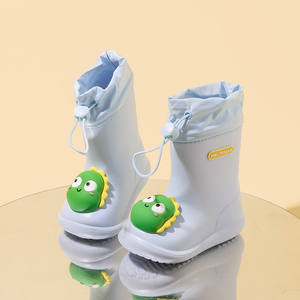 Bottes de pluie pour enfants WXL476 antidérapantes 3D dinosaure canard à cordon de serrage imperméables en EVA dessin animé été et hiver - Product Image 4