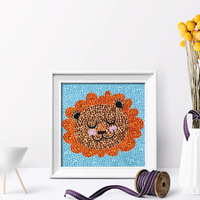 Kit de Peinture Diamant DIY pour Décoration d'Intérieur, Artisanat en PVC, Cadre Photo, Motifs Hibou et Flocons de Neige Mignons