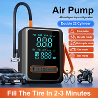 Multi 12V Plastic Portable Air Compressor Double Cylinder Digital Pressure Gauge 4x4 Tire Inflator Jump Starter Power Bank Car