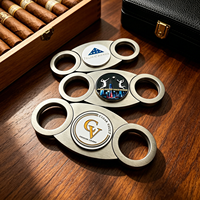 Couteau à cigares de forme personnalisée, revêtement PVD, avec étui en cuir