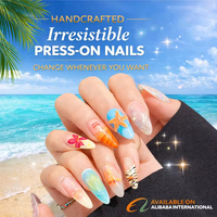 10 Uds. Uñas Postizas Hechas a Mano con Diseño 3D de Estrella de Mar, Uñas Acrílicas Cortas Cuadradas Tipo Stiletto, Reutilizables, Cobertura Completa, Uñas Artificiales Personalizadas