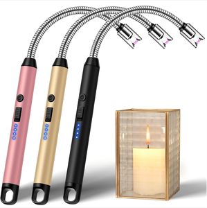 Briquet USB rechargeable coupe-vent créatif avec torche à longue durée de combustion pour cuisine, bougies et allume-gaz - Cadeaux promotionnels en métal - Product Image 1