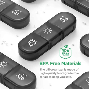 Chất lượng cao nhựa du lịch xách tay 7 ngày 21 ngăn hàng tuần Pill Organizer Box trường hợp - Product Image 5