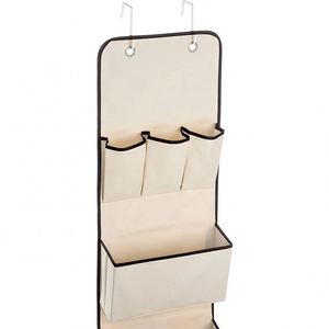 Houseware Over Door Hanging Organizer with 5 Large Pocket Wall Mount Storage with <b>Hooks</b> for Bathroom Dorm Organizing - Product Image 6