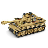 Modèle de char Tiger historique de la Seconde Guerre mondiale, blocs de construction militaires, jouet éducatif en ABS à construire soi-même, ensemble de briques pour garçons, enfants unisexes