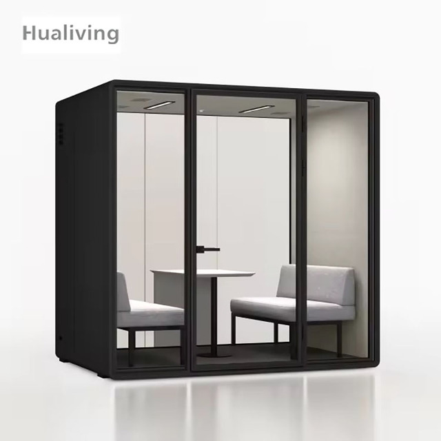 Acoustic Silent Phone Booth Soundproof 1-2 Person Office Pod with Ventilation System for Open Workspace
