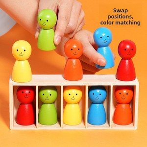 Jeu éducatif de reconnaissance des couleurs en bois pour enfants : poupées, étiquettes, devinettes, logique, entraînement, jeu multijoueur, apprentissage précoce - Product Image 6