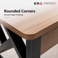 Escritorio Ejecutivo Moderno con Estructura Metálica, Escritorio de Computadora de Madera para Gerentes de Oficina, OEM ODM