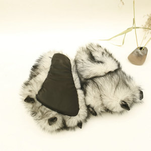 Dropshipping 2025 Nounours Noël pour Pantoufles <span class=keywords><strong>Dinosaure</strong></span> Design Hiver <span class=keywords><strong>patte</strong></span> fourrure diapositives - Product Image 6