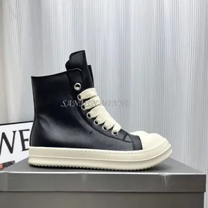 Dropshipping Rick Top Designer Shoes Cuero genuino Simplicity Owens Mujeres High Sneaker para hombres