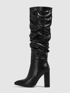 Wholesale <b>Mid</b>-<b>Calf</b> Knee High Women's Boots Thick Heel New Fashion Pointed Waterproof Custom Logo Design for Winter Spring - Product Image 4