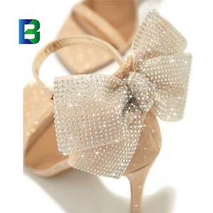 BARCHON LSD4221 oro scheggia sandali con <span class=keywords><strong>tacco</strong></span> glitterato con fiocco punta quadrata tacchi alti 2024 estate moda <span class=keywords><strong>scarpe</strong></span> da festa donna - Product Image 6