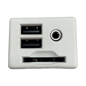 พอร์ต USB คู่ เครื่องอ่านการ์ด Aux ช่องเสียบ SD 4 in 1 เครื่องอ่านการ์ดหน่วยความจำภายนอกแบบพลาสติกสำหรับคอมพิวเตอร์ แล็ปท็อป เดสก์ท็อป - Product Image 1