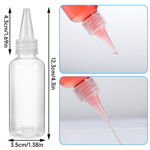 Flacon compte-gouttes rond en plastique à embout pointu de 5 ml, 10 ml, 20 ml, 30 ml, 50 ml, 60 ml, distributeur de voyage - Product Image 2