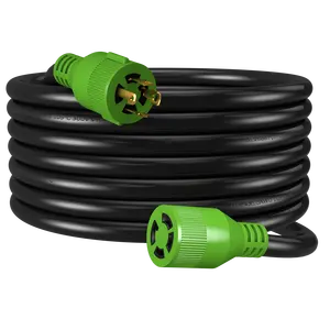 30 Amp Generator kabel 4 Cabang 25 Ft, 125/250V NEMA L14-30P/R 10/4 AWG kabel SJTW, RV kabel ETL terdaftar