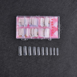 SunelPort Nail Art 100 ADET Ultra-ince Şeffaf PMMA Kristal Zırh Kare Kutulu Parmak Hızlı Kağıtsız Destek Uzatma Kalıbı - Product Image 4