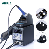 Station de soudage numérique à air chaud YIHUA 899D-II LED 2-en-1 avec fer à souder, sécurisée ESD pour reprise de composants CMS