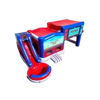Combo Tente de Jeu Gonflable et Toboggan Aquatique pour Fêtes au Parc Aquatique et Divertissement au Bord de la Piscine
