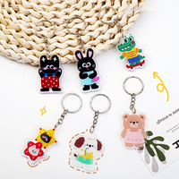 Porte-clés en plastique mignons à l'effigie de personnages d'anime, accessoires créatifs pour enfants, petits cadeaux en gros
